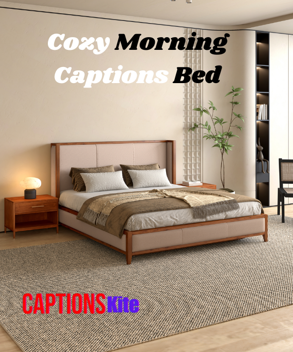 Cozy Morning Captions Bed